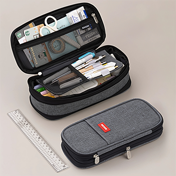2PM ジュノ BABY PENPEN MULTI POUCH PenHaven – Dual-Compartment Pencil Case with Mesh Pockets